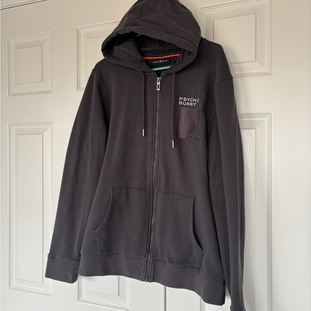 Psycho Bunny Charcoal Zip-Up Hoodie